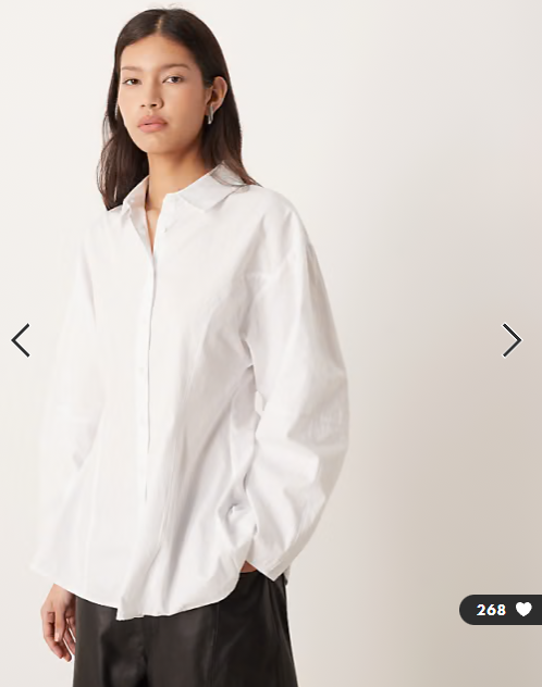 ASOS DESIGN cocoon sleeve cinch back shirt in white
