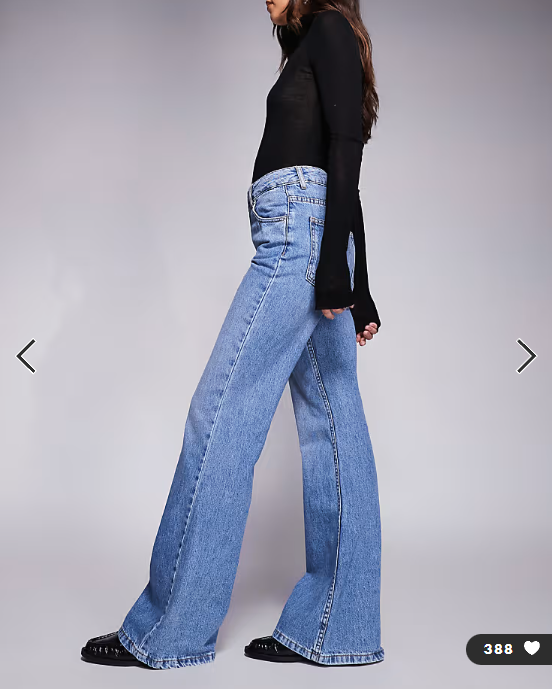 ASOS DESIGN relaxed flare jean in mid blue