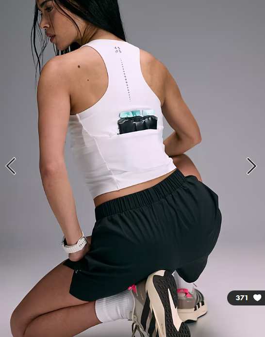 4505 Premium internal support running vest with bonded seams and zip phone pocket in white