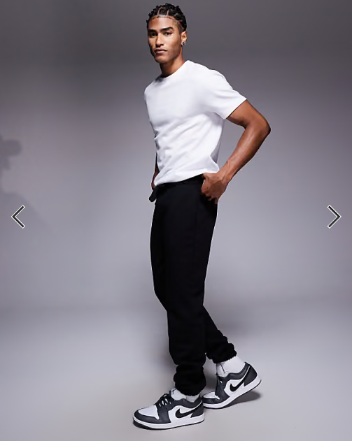 ASOS DESIGN premium heavyweight slim fit joggers in black