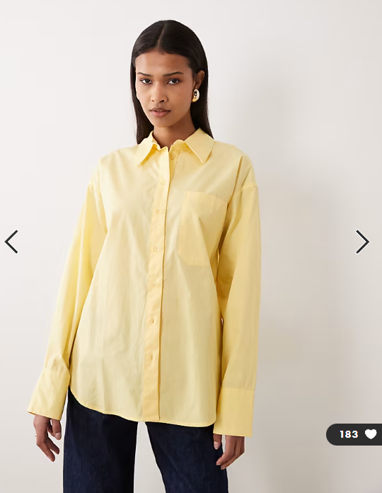 ASOS DESIGN classic cotton shirt in yellow