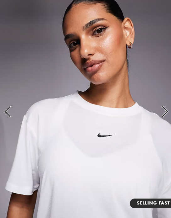 Nike Training One Dri-FIT relaxed short sleeve top in white