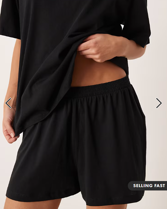 ASOS DESIGN mix & match cotton pyjama short in black