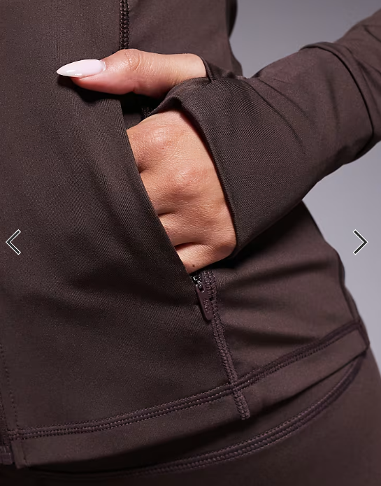 4505 Icon sculpting zip up long sleeve jacket in french roast