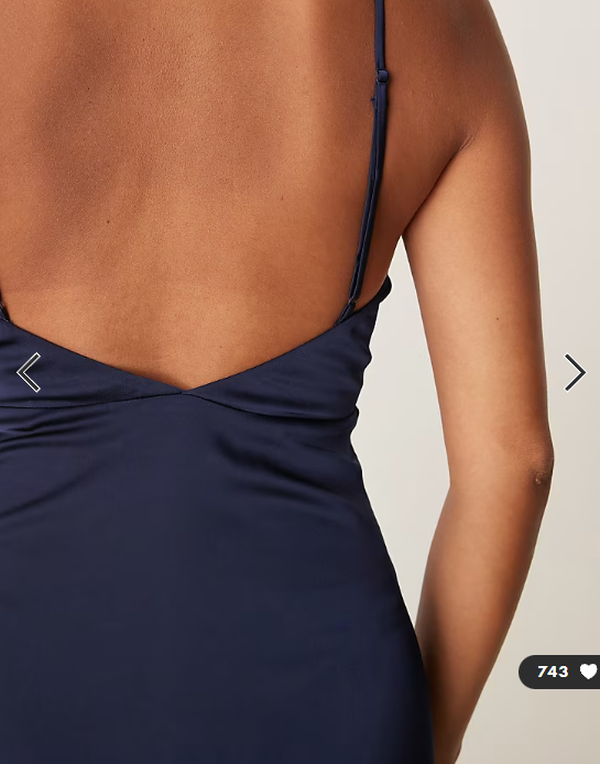 Vila Petite satin cowl neck cami maxi dress in navy