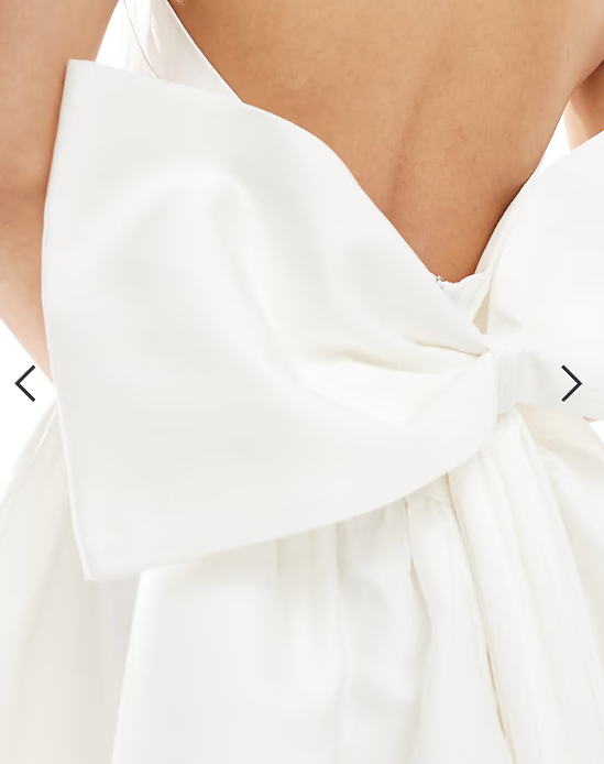 Six Stories Bridal halter neck bow back mini dress in ivory