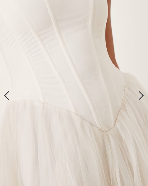 Lace & Beads corset drop hem maxi dress in ivory