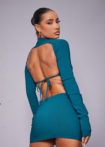 STRETCH BLOUSE WITH OPEN BACK