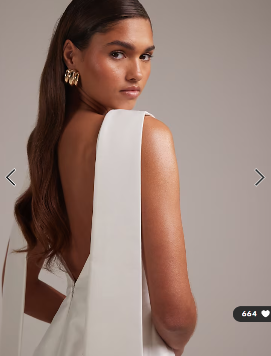 ASOS DESIGN structured collar mini wedding dress in ivory