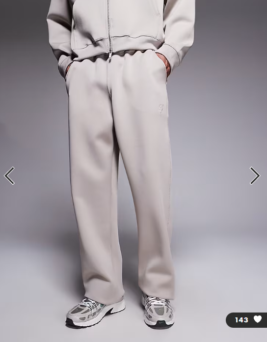 Liquor N Poker scuba-style fabric straight jogger co-ord in stone