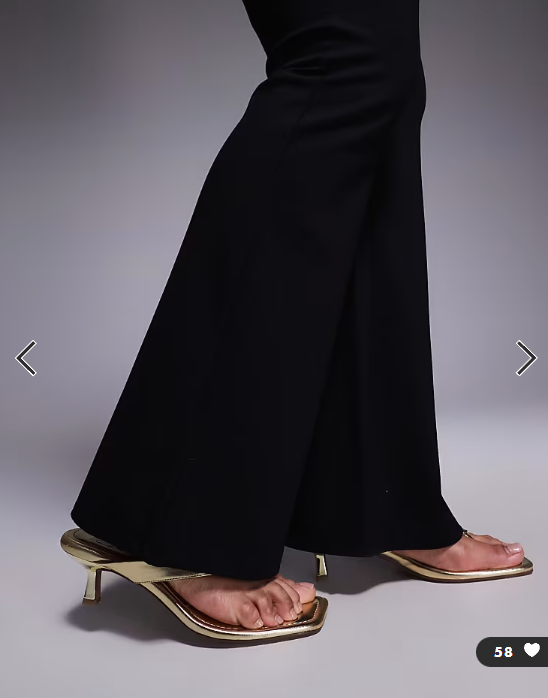 ASOS DESIGN Curve premium ponte flare trouser with tailored waistband in black