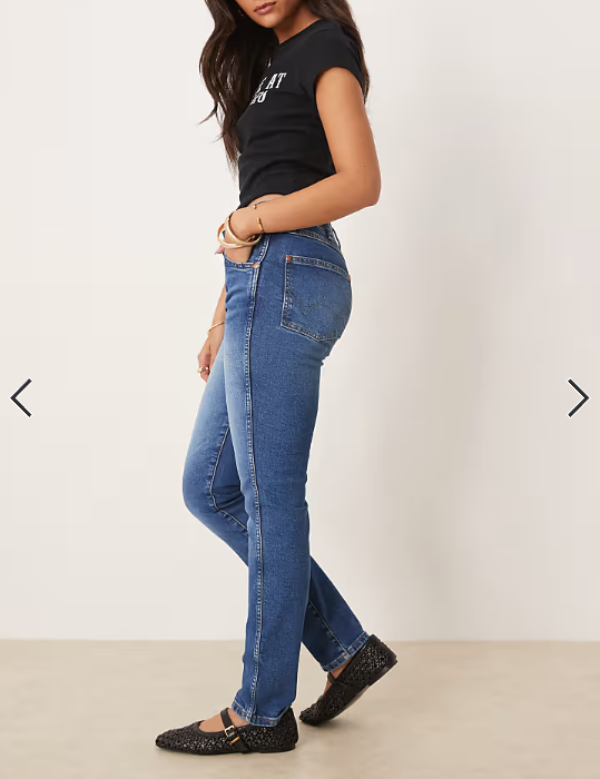 Wrangler Piper skinny fit jeans in midwash blue