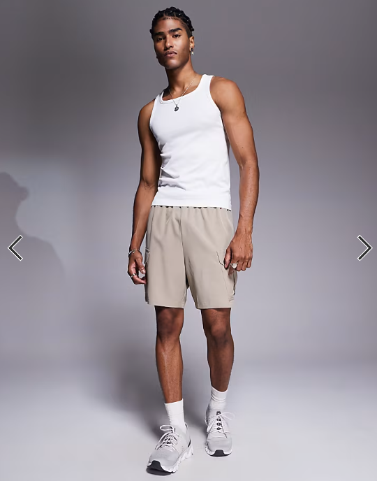 4505 square neck slim fit seamless rib training vest in white
