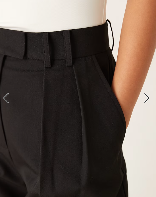 ASOS DESIGN tailored wide leg pants with pleat detail in black