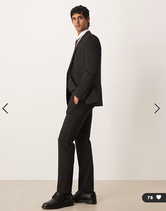 ASOS DESIGN slim suit trousers in black