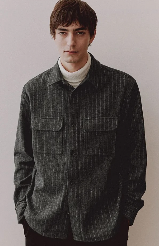 H&M-REGULAR FIT FELTED OVERSHIRT