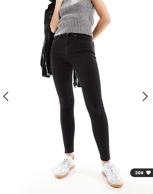 ONLY push up skinny jeans in black