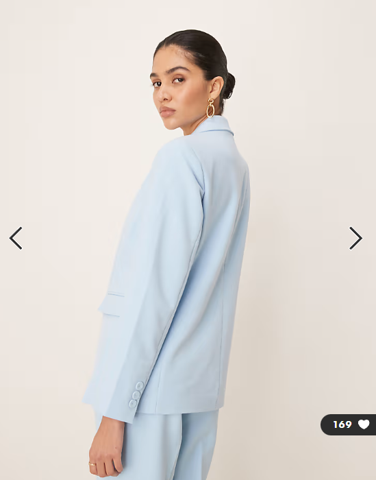 YAS oversized tailored blazer in sky blue