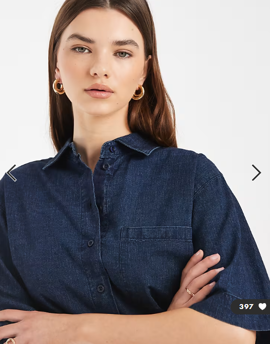 ASOS DESIGN denim boxy shirt co-ord in inky wash