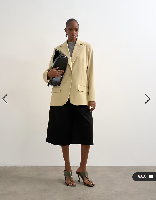 Topshop co ord slouchy chuck on blazer in stone