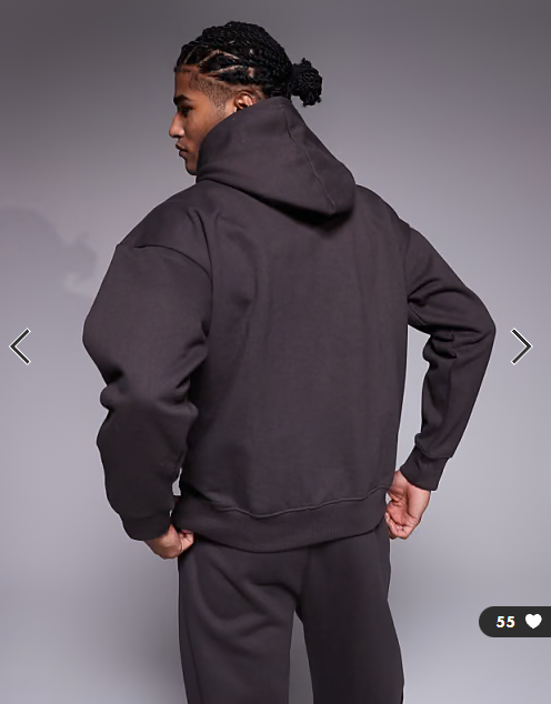 Courtside oversized pullover hoodie in brown with collegiate print
