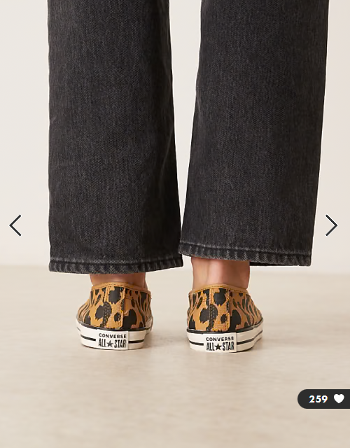 Converse Chuck Taylor All Star Dainty ballet flats in brown cow print