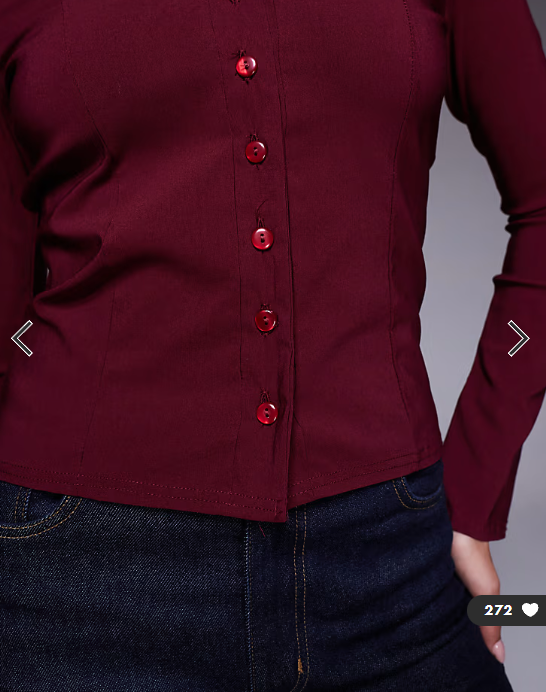 Fashionkilla exclusive bengaline flare sleeve fitted shirt in burgundy