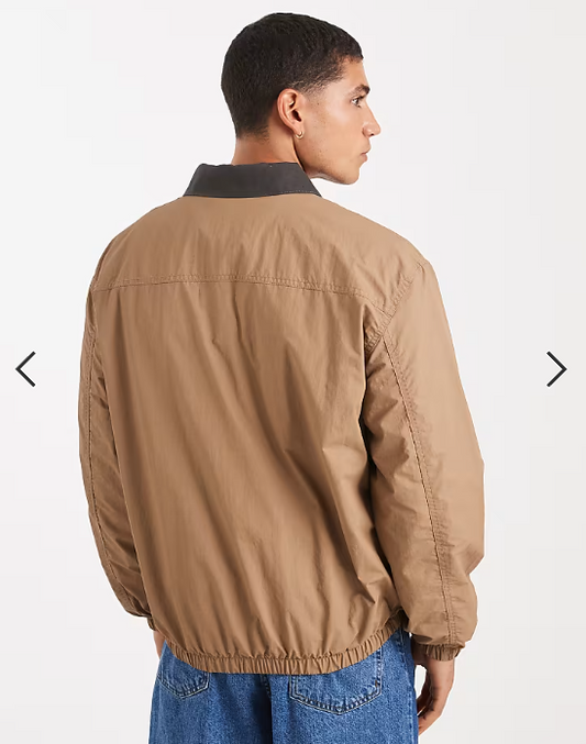 ONLY & SONS lightweight bomber jacket in light brown