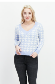 Boohoo Dogtooth Jumper - blue
