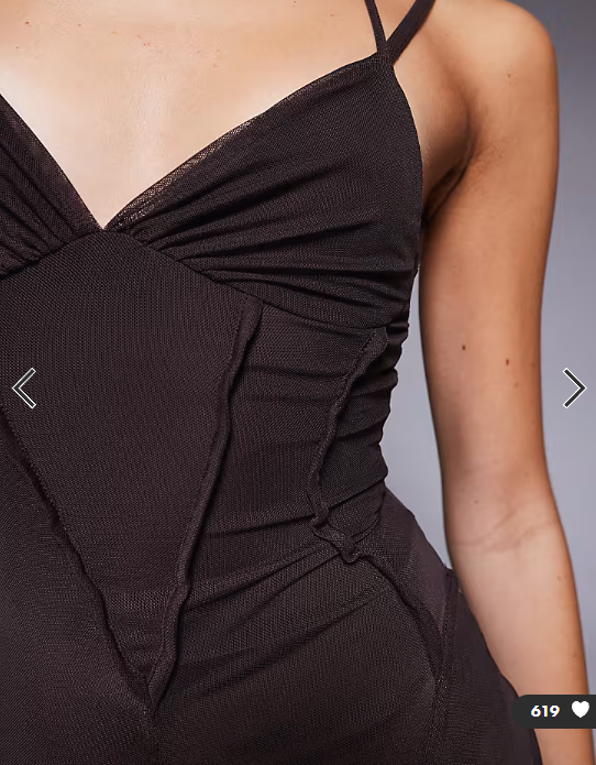ASOS DESIGN mesh maxi dress with exposed seam detail in brown