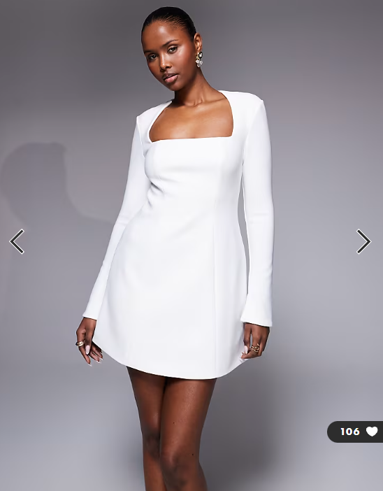 Forever New structured mini dress in white