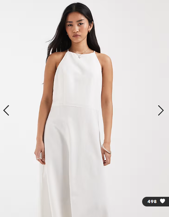 ONLY linen blend sleeveless maxi dress in white