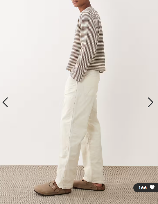 Jack & Jones Alex baggy carpenter trouser in cream