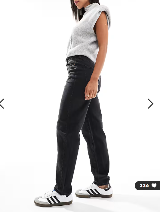 Vero Moda Tessa mom jeans in grey black wash
