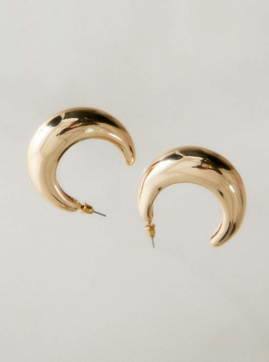 Gold Chunky Rounded Earrings