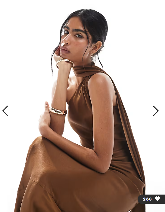 Maids to Measure Bridesmaid one shoulder scarf maxi dress in chocolate