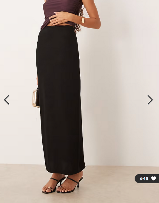 ASOS DESIGN tailored midi pencil skirt with tie back detail in black