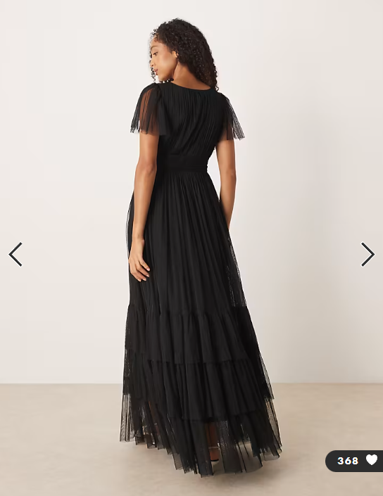 Lace & Beads Bridesmaid Madison maxi dress in black