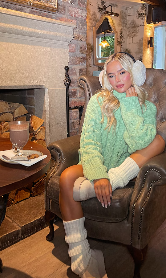 Sage Chunky Cable Knit Jumper