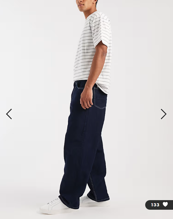 Redefined Rebel baggy jean in washed blue