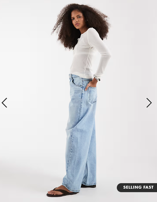 ASOS DESIGN high waisted barrel leg jeans in lightwash