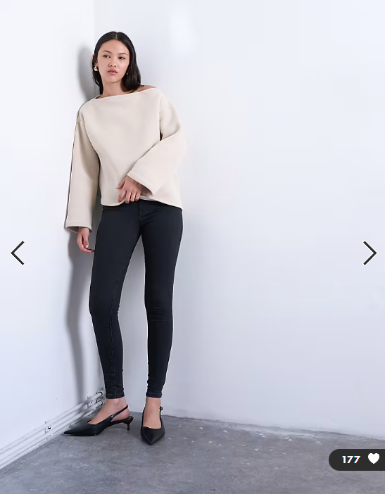 Topshop Joni high rise skinny jeans in washed black