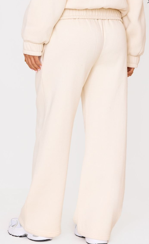 Petite Ecru Wide Leg Joggers
