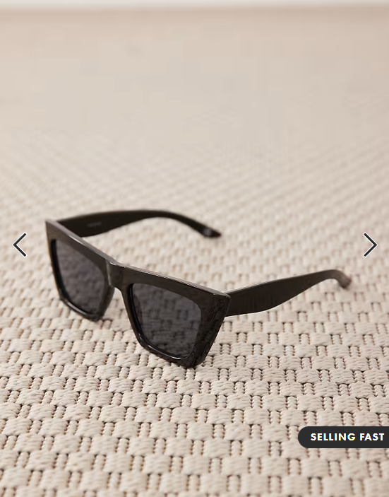 ASOS DESIGN cat eye sunglasses in black