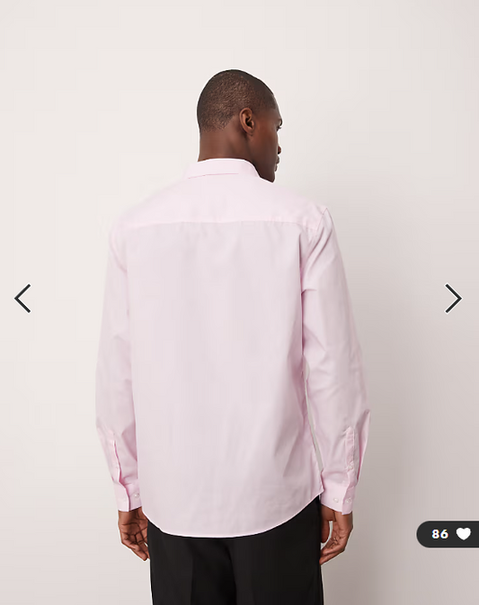 ASOS DESIGN formal easy iron poplin regular shirt in light pink