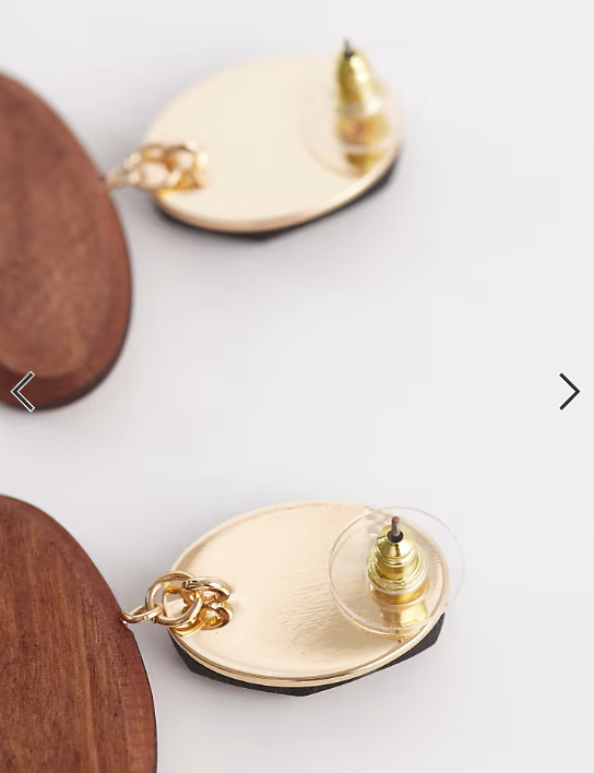 ALDO oaklynn molten drop earring in gold and wood effect