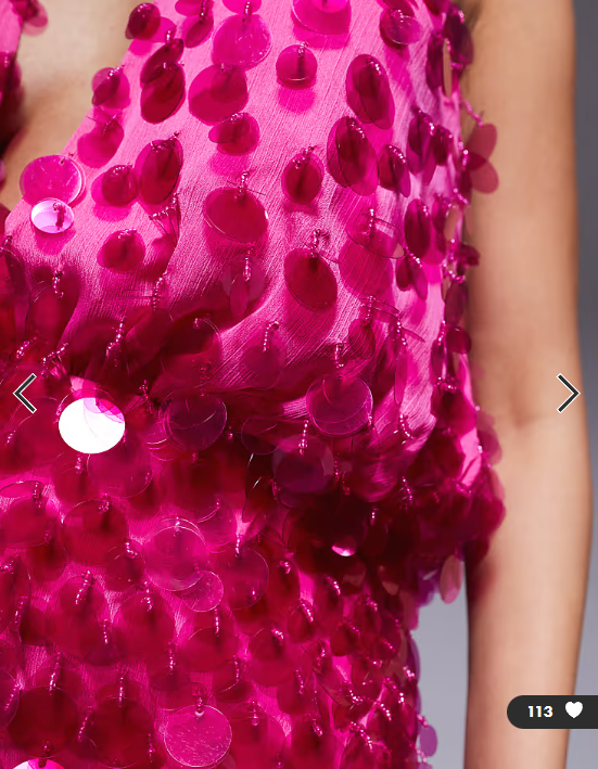 ASOS DESIGN clear sequin fringe halter mini dress in pink
