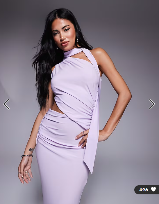 ASOS DESIGN sleeveless high neck maxi dress in lilac