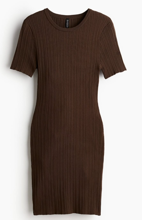H&M-RIB-KNIT BODYCON DRESS