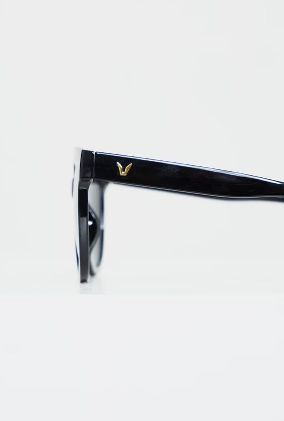 Black Glossy Round Sunglasses